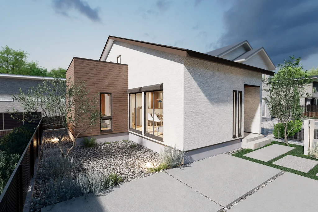 「大屋根が印象的な【Foret 1.5】の外観デザイン」